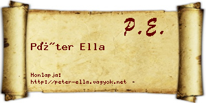 Péter Ella névjegykártya